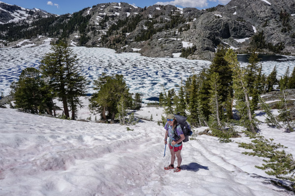 Snowy Climb from Garnet Lake