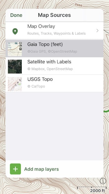Gaia GPS Screenshot